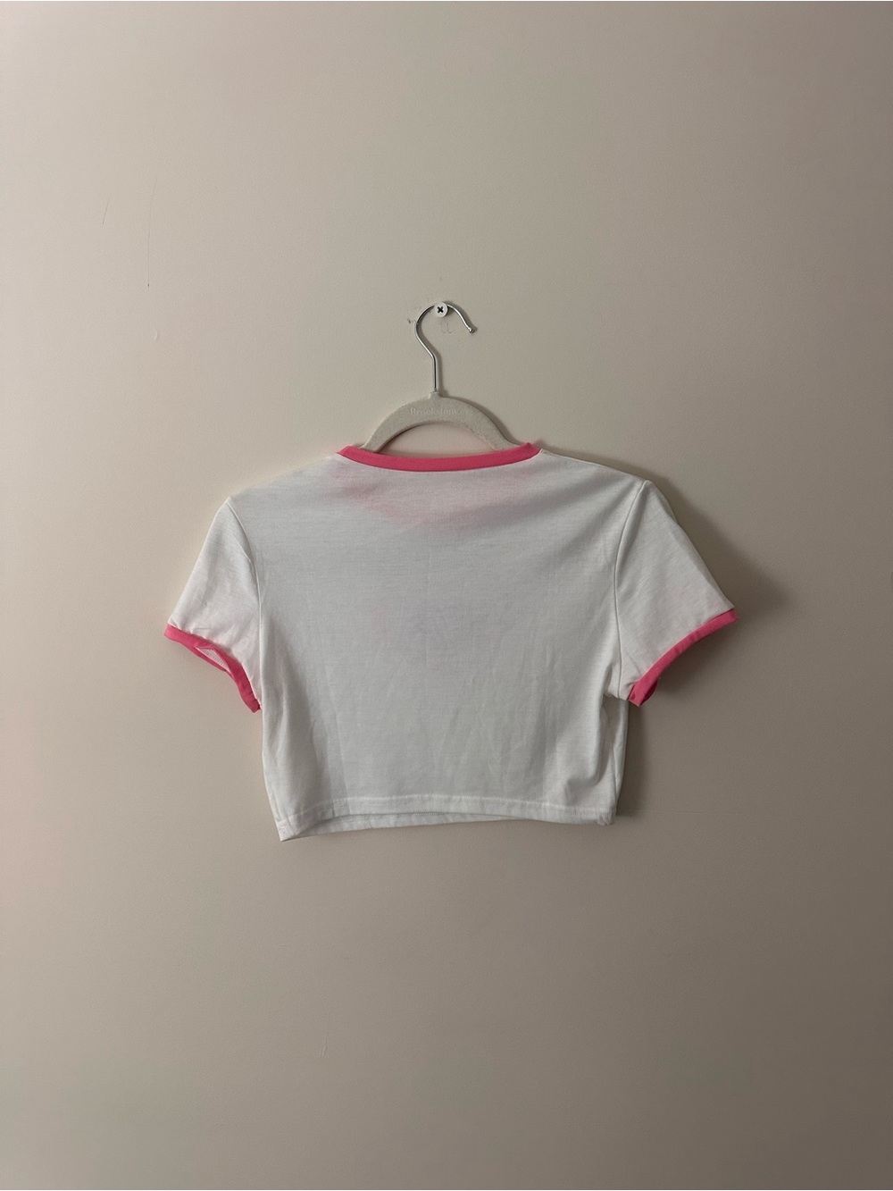 Pink Heart Ringer Crop Tee - Picture 3 of 3